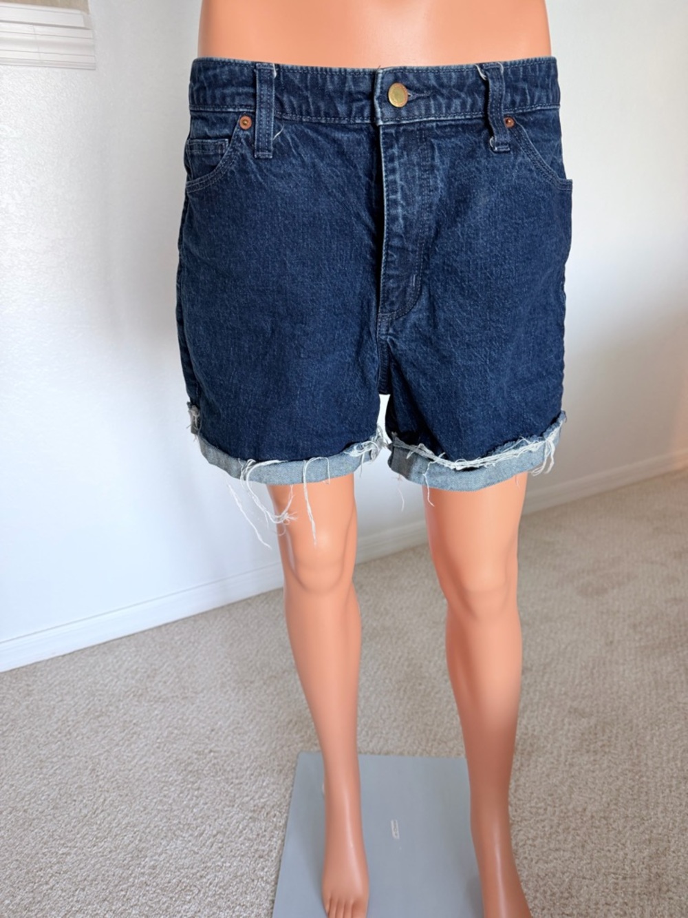 Universal Thread Dark Blue Rolled Cuff Denim Shorts